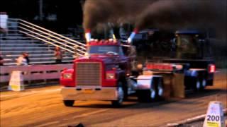 Street Licensed Semi Trucks pulling at The Clearfield Expo in Clearfield Pa 9-6-14