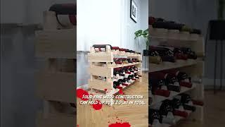 HOMCOM Wood Wine Rack 72 Bottles Holder 6 Tier Stackable Storage Stand