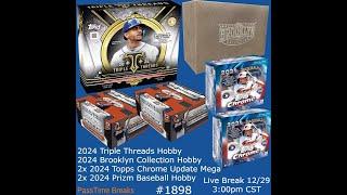 12/29 - 2024 TRIPLE THREADS BROOKLYN PRIZM - 6 Box Hobby Mix #1898 LIVE BREAK