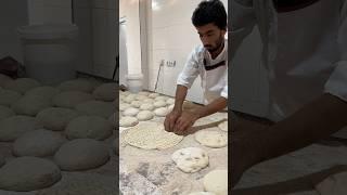 Barbari bread in iranian bakery