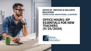 Special Services Essentials for New Teachers (9/25/2024)