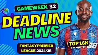 NEW CHIP STRATEGY! | FPL GW32 MY FINAL TEAM SELECTION | FANTASY PREMIER LEAGUE 2024/25 TIPS