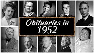 Obituary in 1952: Famous People who died in 1952