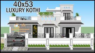 40x53 Luxury Villa Design, Kothi Ka Design, 3D House Design, Gopal Architecture