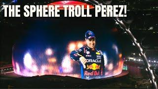 Las Vegas Sphere made fun of Sergio Perez after got knocked out of Q1 #LasVegasGP