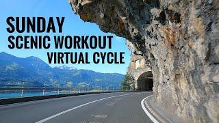 Sunday Scenic Cycling Workout in Switzerland | Virtual Cycle With Music | Virtual Bike Ride