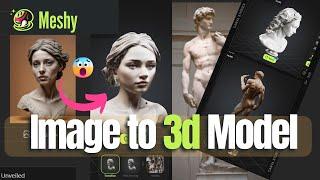 How to make an image to 3d Model free | AI meshy.ai