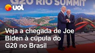 G20: Biden chega para reunião com líderes mundiais no Rio e cumprimenta Lula e Janja; veja o momento