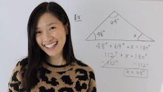 How to find missing angle in a triangle  | Math with Janine