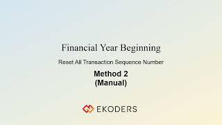 How to Reset Voucher Sequence Number on New Financial Year - Ekoders Software - Smart POS