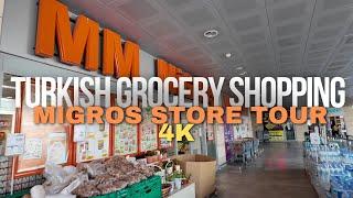 Turkish Grocery Shopping - Migros Supermarket Prices at £1 = ₺45 [4K]