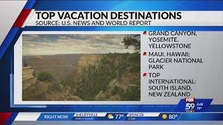 US News and World Report lists top vacation destinations