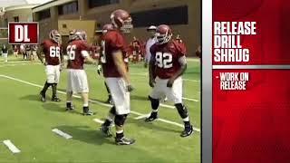 Alabama Defensive Drills DL Release Shrug