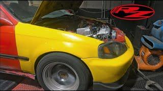 K24 EK HATCH TURBO BUILD : DAY 3 - LATE NIGHT DYNO 400HP+ !