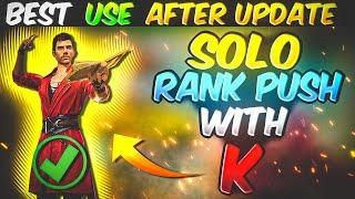 Solo Rank Push With K Character | K Character Ability New Update | Solo Rank Push Tips And Tricks