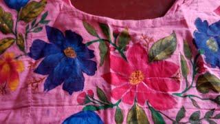 Hand painting on fabric  painting   blouse part -1.  প্রথম -পাট হ্যান্ড পেইন্টিং ব্লাউজ ডিজাইন ।