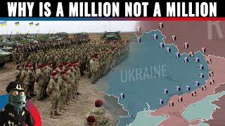 Why does Ukraine have only 300 K troops at the frontline, out of a million troops in total?