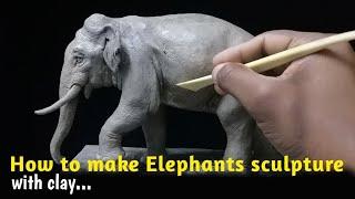 modeling an elephant sculpture from clay: step-by-step | elephant clay sculpture