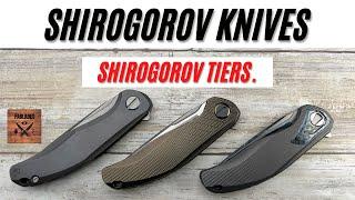 Shirogorov Knives Tiers. Production, Custom Division & Full Custom. Fablades Comparison Review