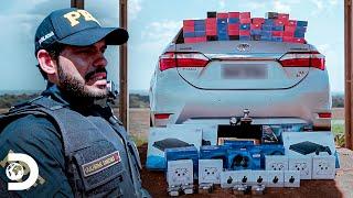 Apreensão de 70 eletrônicos dentro de carro | Operação Fronteira: América do Sul | Discovery Brasil