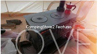 CampingStove2 Features Short Video, Camping Stove Portable Wood Burning Stove Oven Tent Cooking