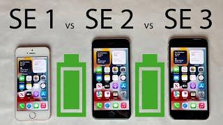 iPhone SE 3 vs SE 2 vs SE 1 Battery Life DRAIN Test