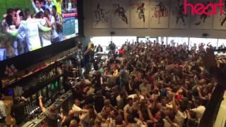 Fans at Ashton Gate Stadium, Bristol,  celebrate England winner against Wales at Euro 2016