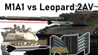 M1A1 ABRAMS vs LEOPARD 2AV | 120mm M829 APFSDS vs NERA | Armour Penetration Simulation