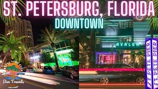 Exploring Downtown St. Petersburg Florida | St. Petersburg Pier at Night