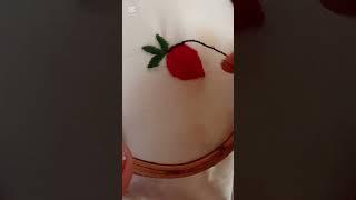 Beautiful Strawberry # Hand made embroidery design #