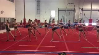 Gymcats warm up dance to Flo-rida "It's Going Down For Real"