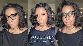 GREY HAIR WIG - SOUL LADY WIGS - BODY WAVE SALT & PEPPER