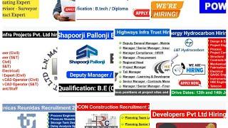 Vacancy in Shapoorji Pallonji, L&T Ltd, BNC Power, AAI Pvt Ltd, APCO & more | Diploma & Btech | 2024