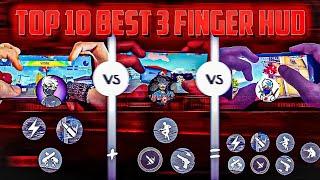 Top 10 Best 3 FINGER Custom Hud Free Fire (MOVMENT+HEADSHOT) Best Custom Hud In FF | MALIK FF