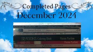 COMPLETED PAGES December 2024 | ADULT COLOURING #mariatrolle #hannakarlzon #johannabasford