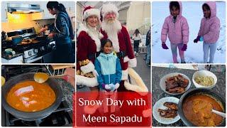 Snow Day & Meen Sapadu with Family ️-Weekend life of Mom & Ice Skating for my Twins - SreeManju