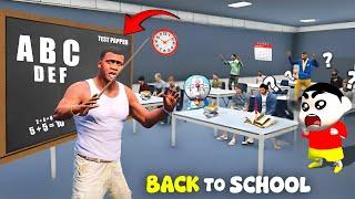 Franklin & Shinchan Go BACK TO SCHOOL After Summer Holidays in GTA 5! 