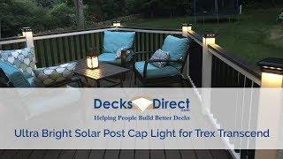 Solar Post Cap Light for Trex Transcend Post Sleeves by Ultra Bright