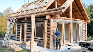 Family Builds Dream Wooden House in Forest | Start to Finish by @diy8288