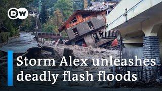 Storm Alex batters France and Italy with torrential rains | DW News