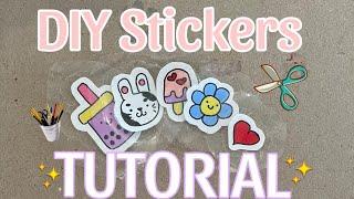 DIY CUTE STICKER TUTORIAL/WITHOUT double sided tape!!