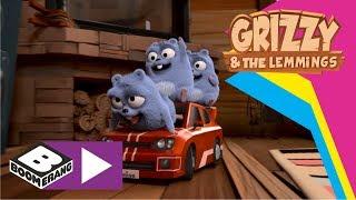 Grizzy and The Lemmings | Transforming Car | Boomerang