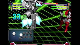 MvC2 - Fightstick Overlay Test /  Sentinel Basic Unfly Combo