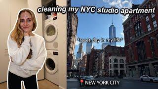 deep cleaning my NYC studio apartment (a cozy reset vlog)