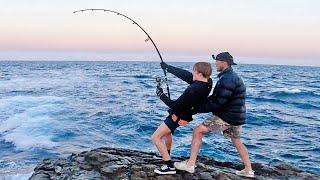 Family fishing trip to an Island