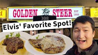 Trying VEGAS' OLDEST STEAKHOUSE! Golden Steer Steakhouse Review