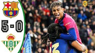 Barcelona vs Real Betis 5-0 Highlights & All Goals 2025 |  yamal goals. HD