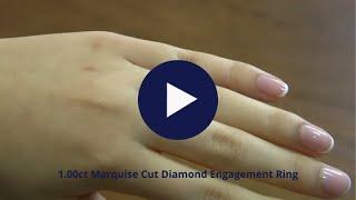 1.00ct Marquise Cut Diamond Engagement Ring