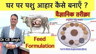 दूध बढ़ाने वाला पशु आहार घर पर कैसे बनायें ? | Dairy Feed Formulation | @DairyUstaad | Dr CB Singh