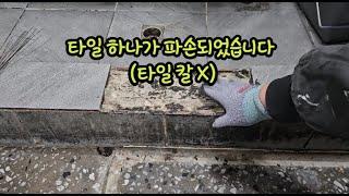 비싼 타일칼 없고 타일 두장이하 보수할때 꿀팁리뷰!